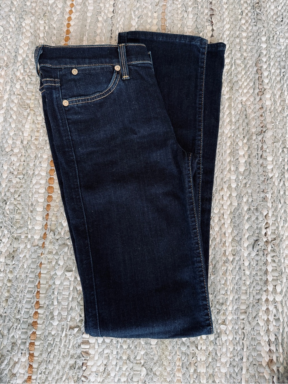 7 For All Mankind Dark Blue Straight Jeans